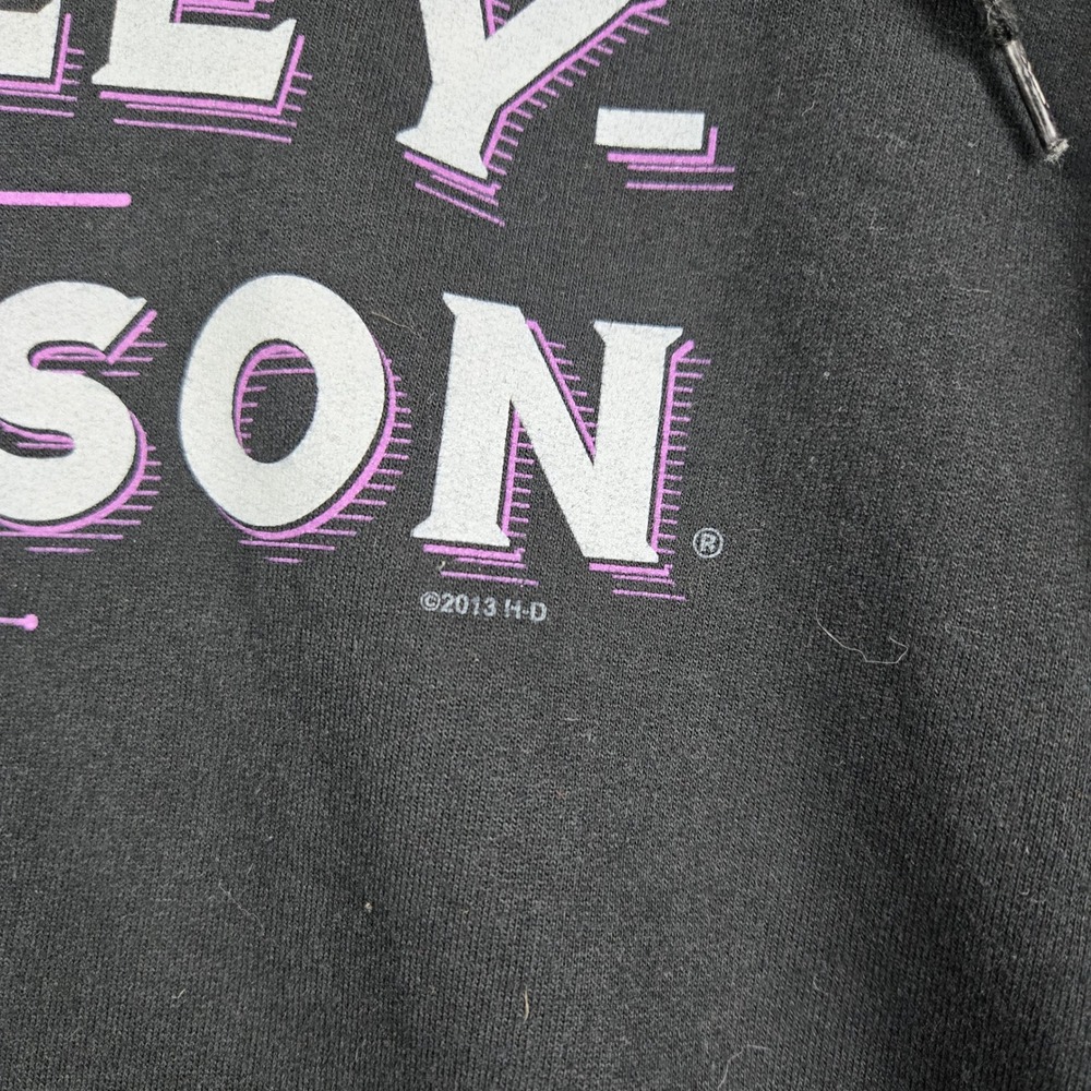 Harley-Davidson Hoodie Womens Medium Black Purple Panama City Beach Biker Y2K - Picture 3 of 10